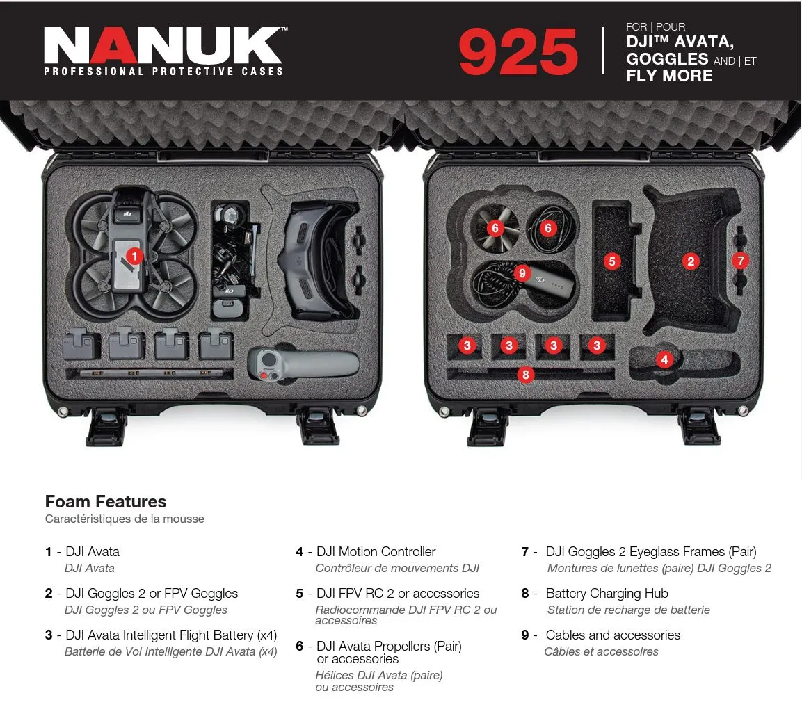Nanuk 925 Case for DJI Avata with Goggles and Fly More (Black)