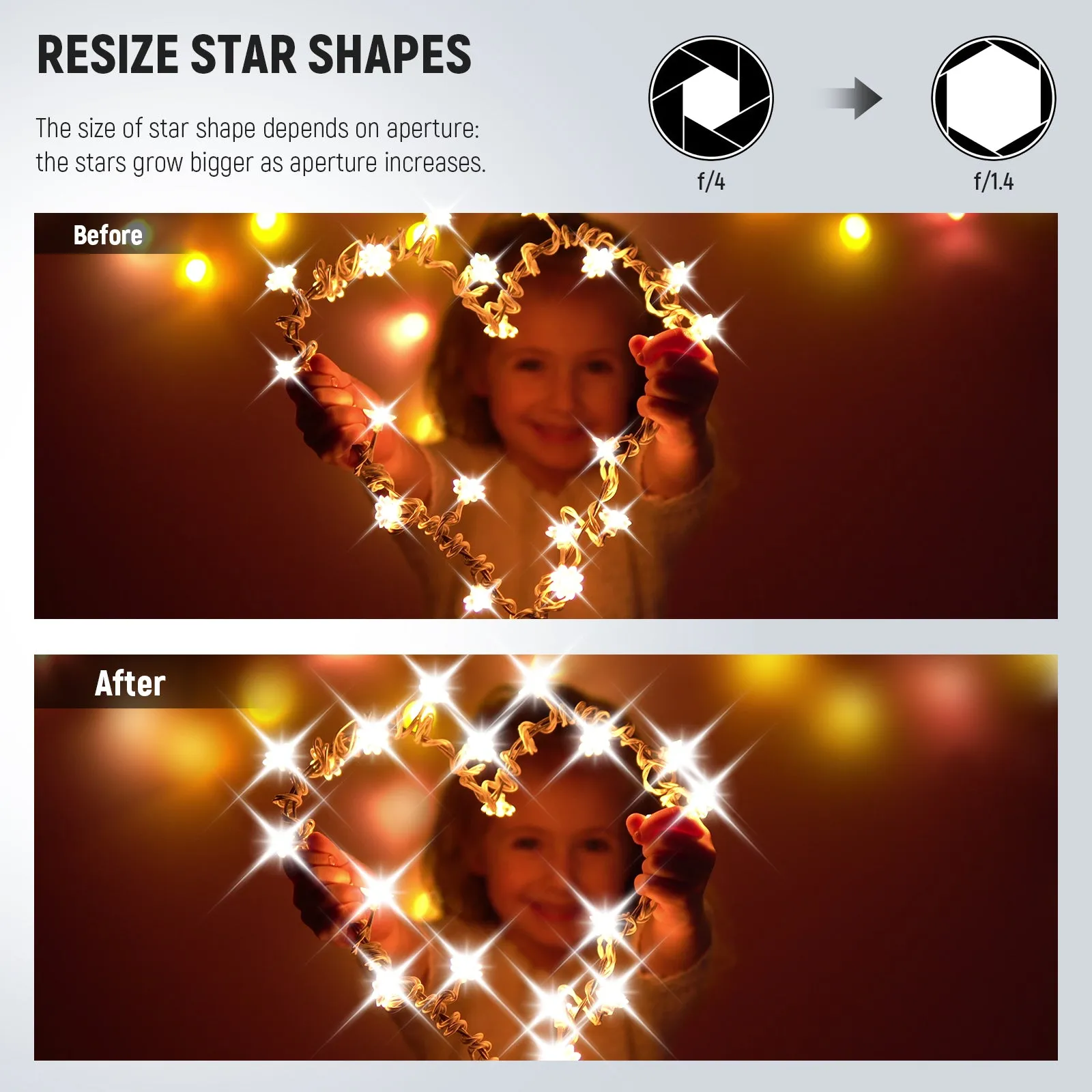 NEEWER 3PCS Star Filters Kit (4,6,8 Points)
