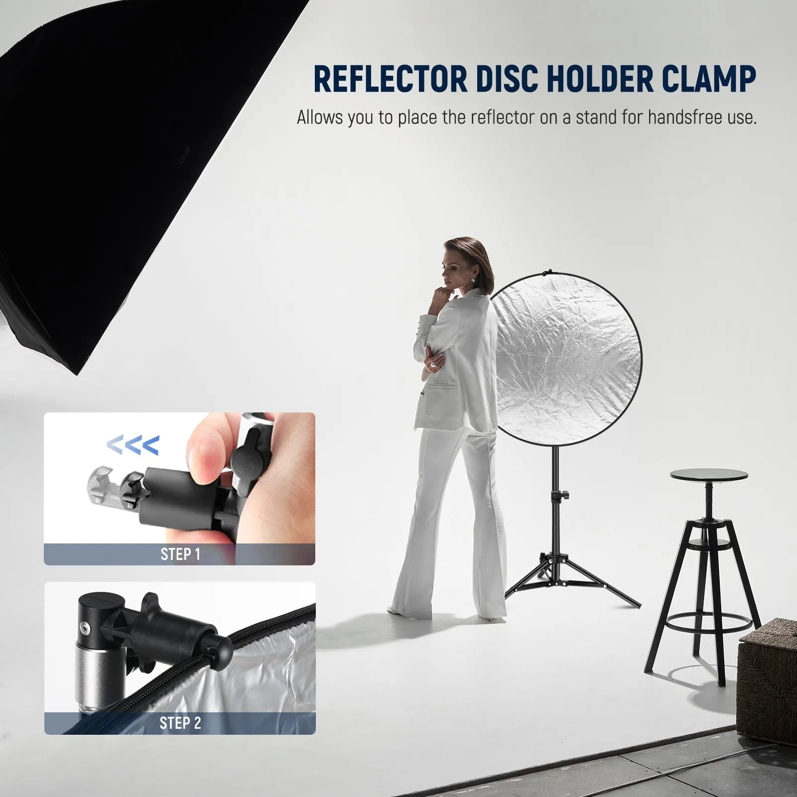 NEEWER 5 In 1 Round Reflector Kit with Holder Clip & Bag
