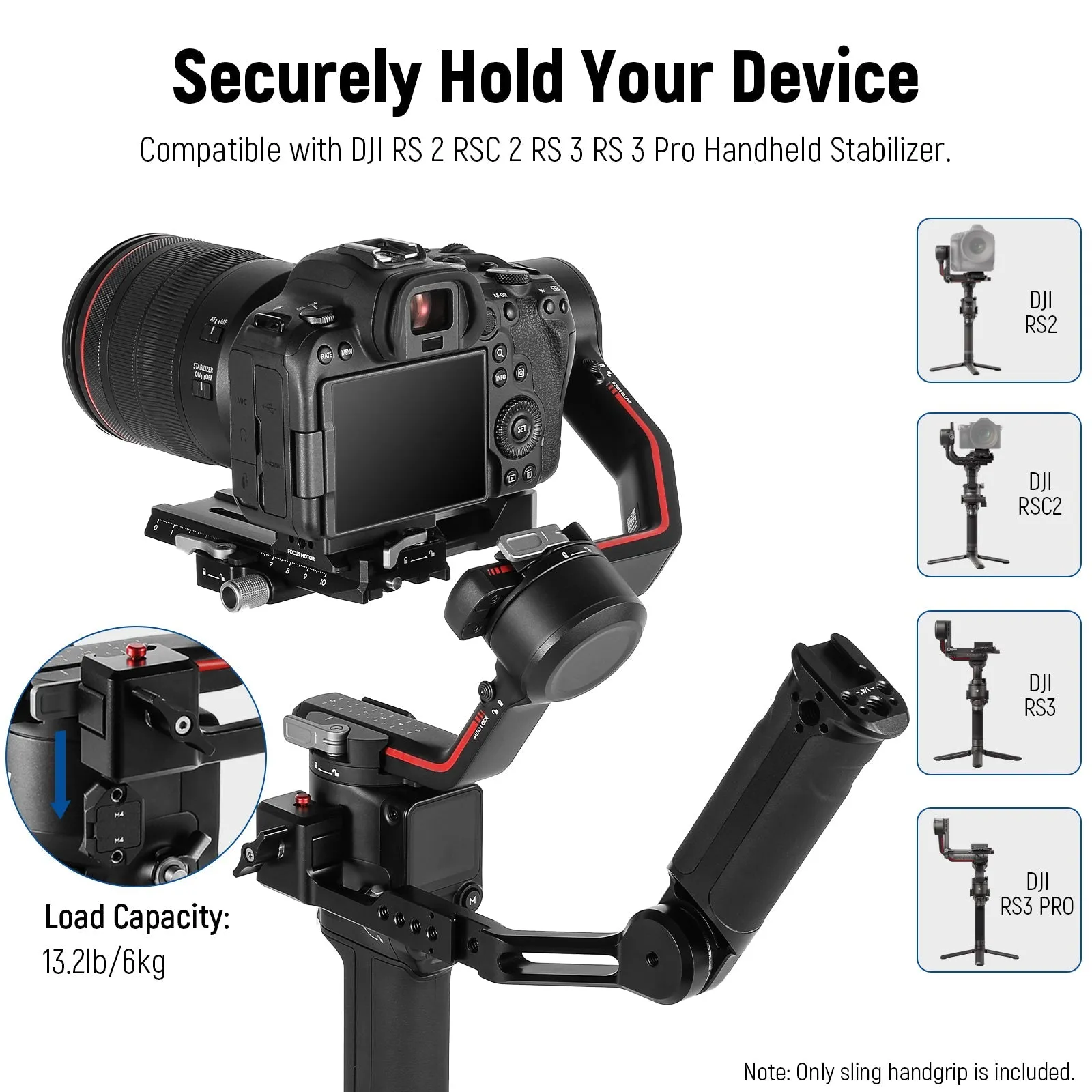NEEWER Gimbal Sling Handgrip For DJI RS 2 RSC 2 RS 3 RS 3 Pro RS 3 Mini