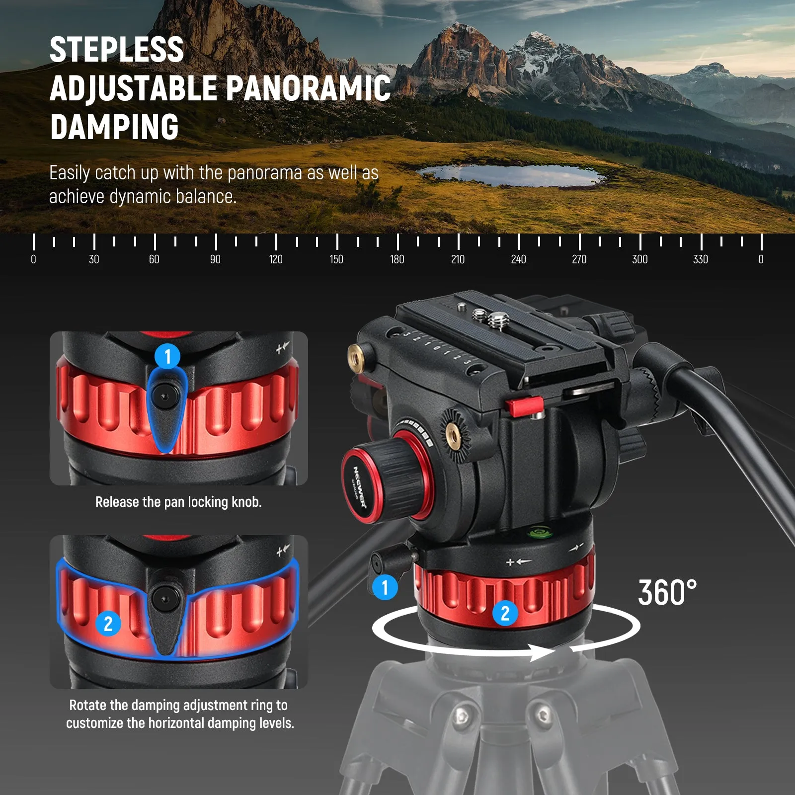 NEEWER GM006 Pro Video Tripod Fluid Head