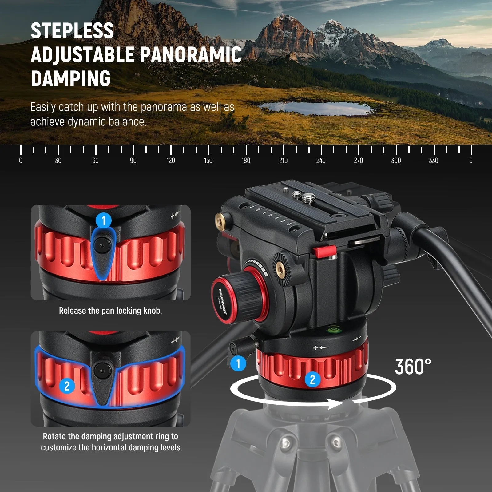 NEEWER GM006 Pro Video Tripod Fluid Head
