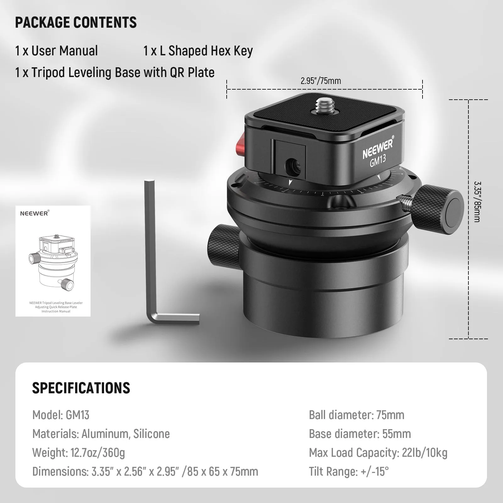 NEEWER GM13 Tripod Leveling Base