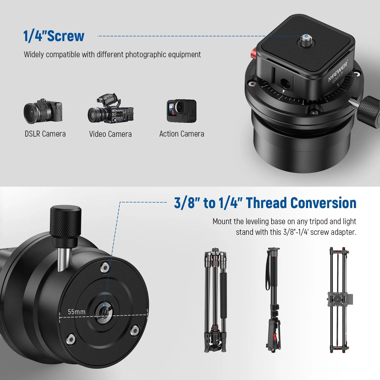 NEEWER GM13 Tripod Leveling Base