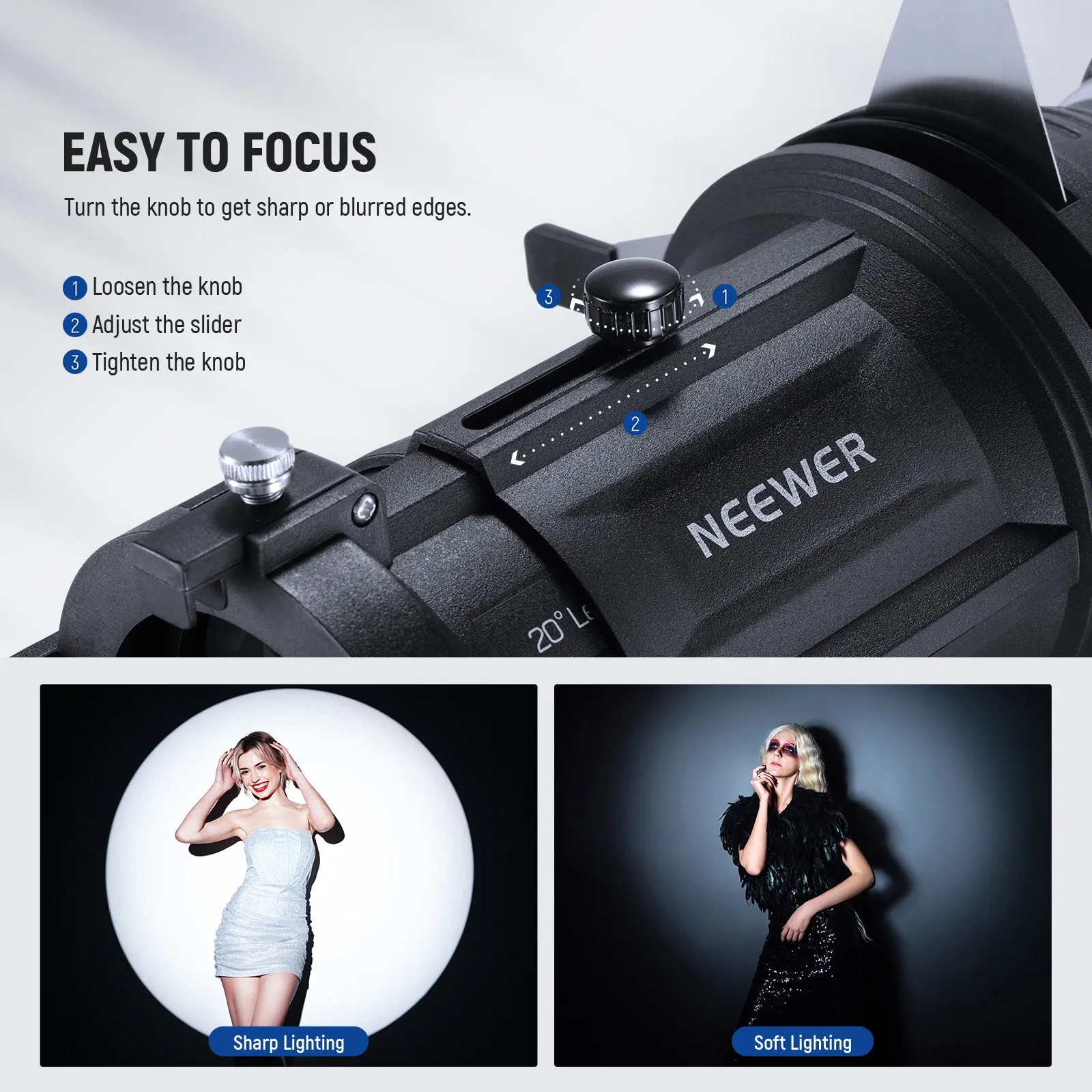 NEEWER LS-48 20° Spotlight Snoot for MS Series LED Video Light
