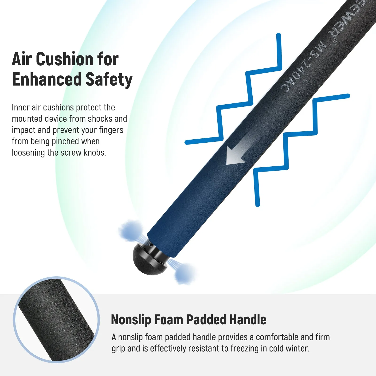 NEEWER MS240AC 7.9ft/240cm Telescopic Air Cushion Boom Pole