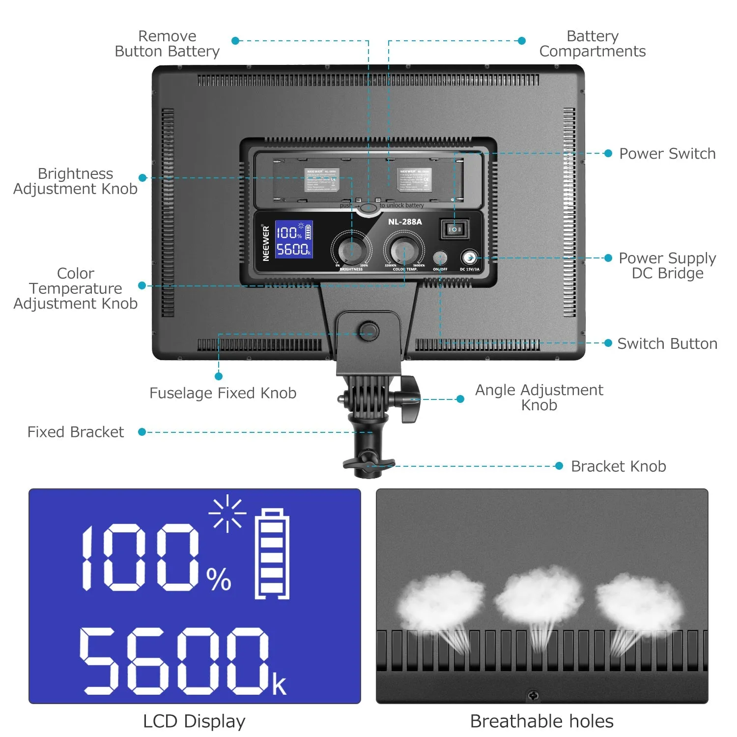NEEWER NL288 40W Bi-Color LED Panel Light