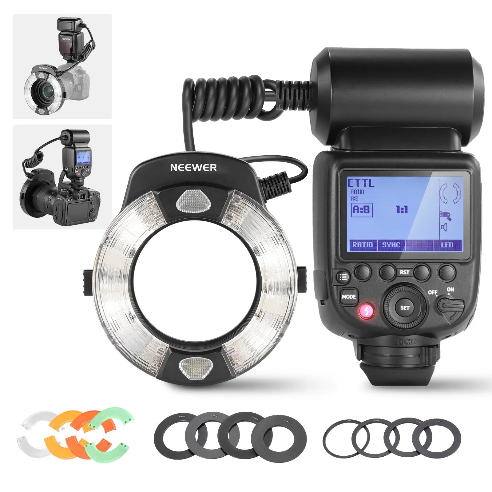 NEEWER RF1-C 76Ws 5600K GN15 E-TTL II Marco Ring Flash for Canon | Pre-order
