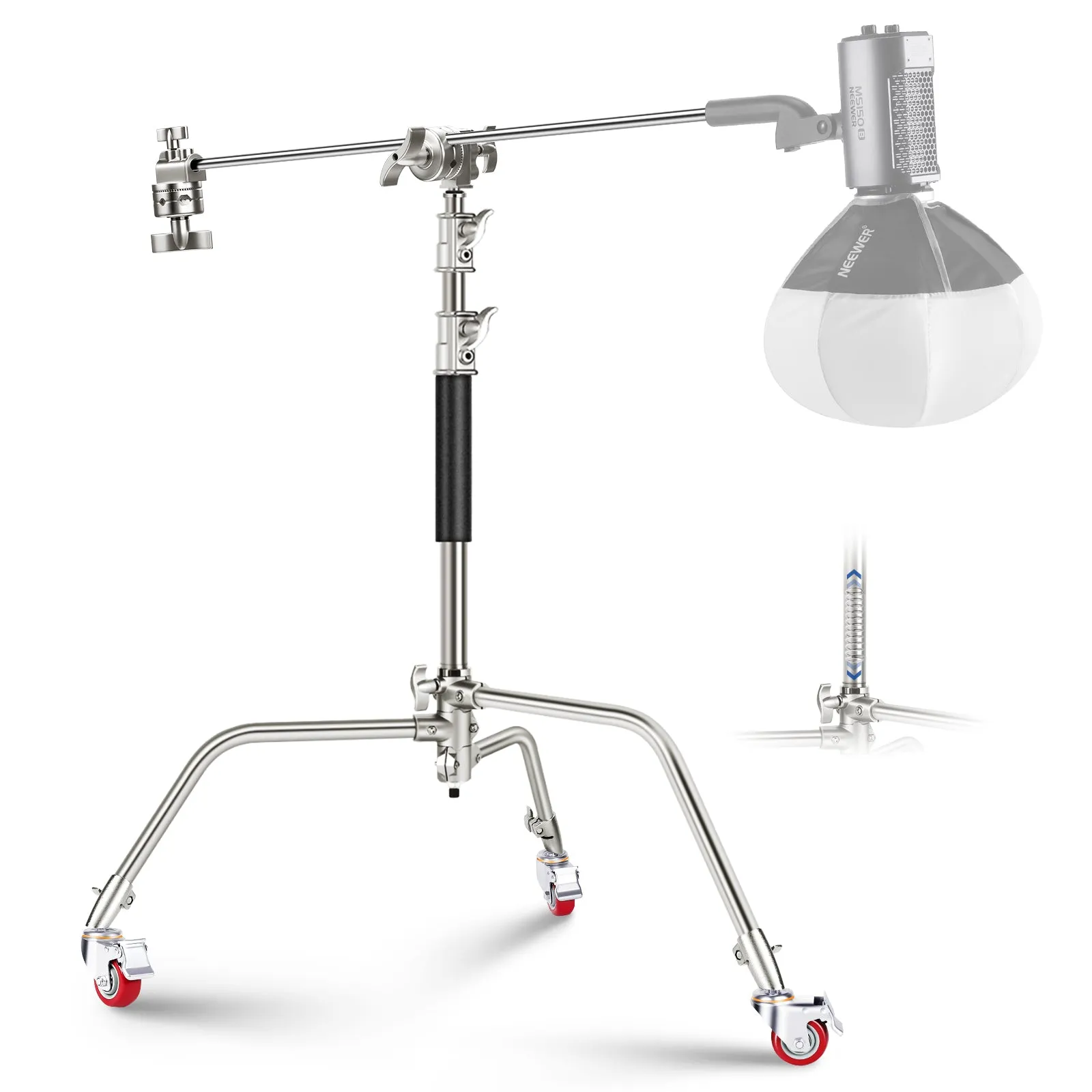 NEEWER SC186W 73"/186cm Stainless Steel Heavy Duty C Stand