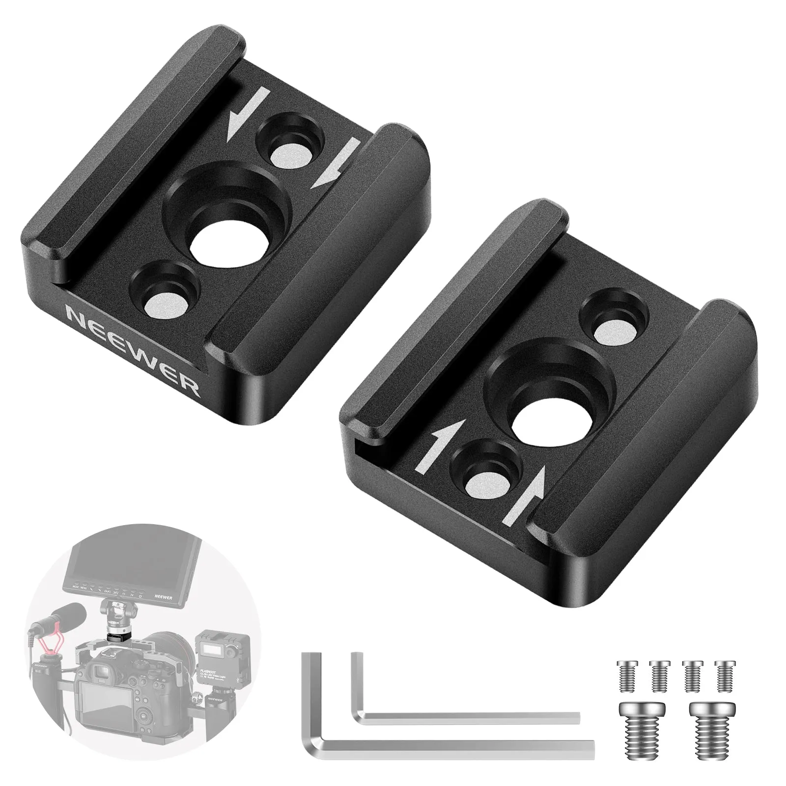 NEEWER ST26 Cold Shoe Mount Adapter with 1/4”-20 Thread