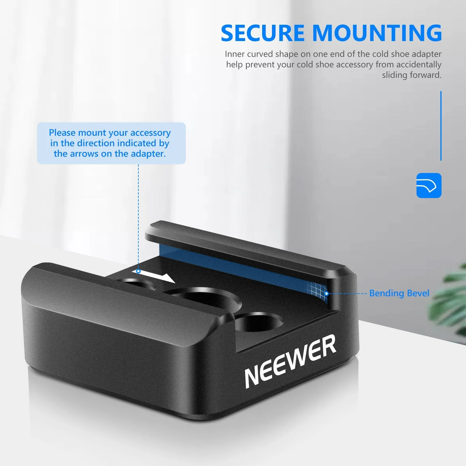 NEEWER ST26 Cold Shoe Mount Adapter with 1/4”-20 Thread