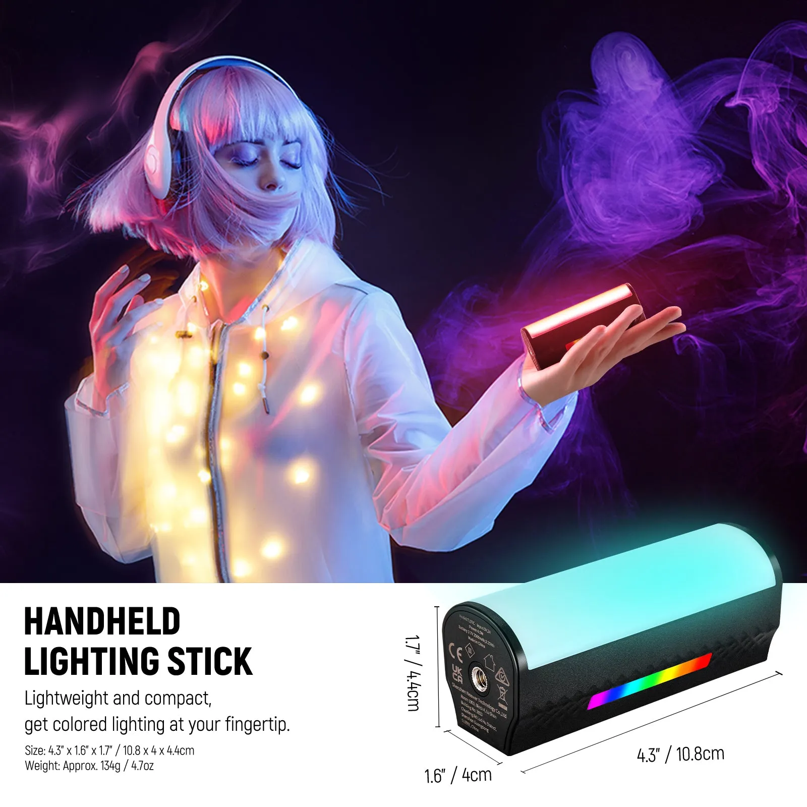 NEEWER TL97C RGB Magnetic Handheld Light Stick