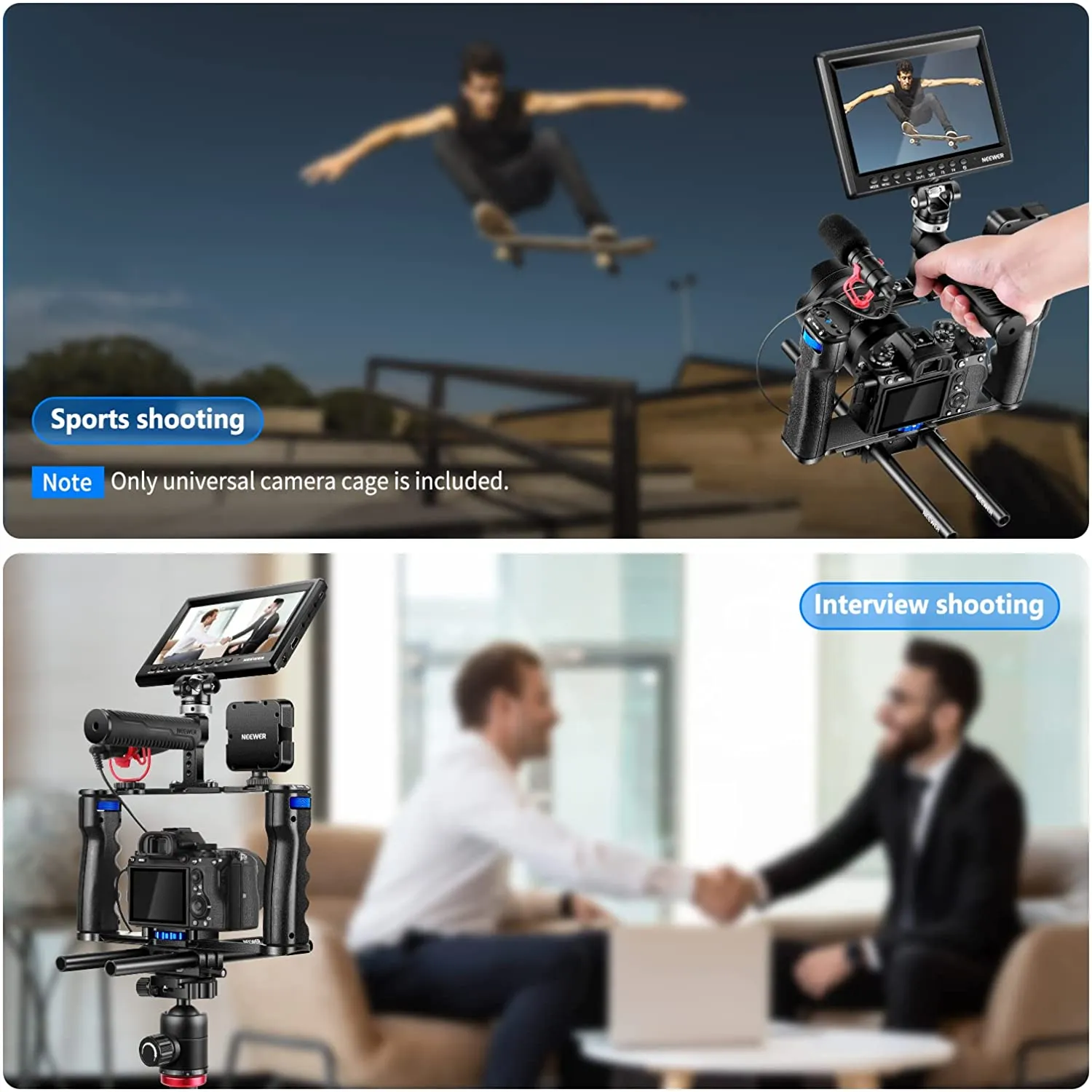 NEEWER VS107 Enhanced Aluminum Alloy Camera Cage - Sturdy and Durable for Professional Photography