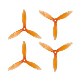 Orange HD Propellers 5149(5.1X4.9) Tri Blade Flash Propellers 2CW 2CCW 2 Pair-Tranparent Orange