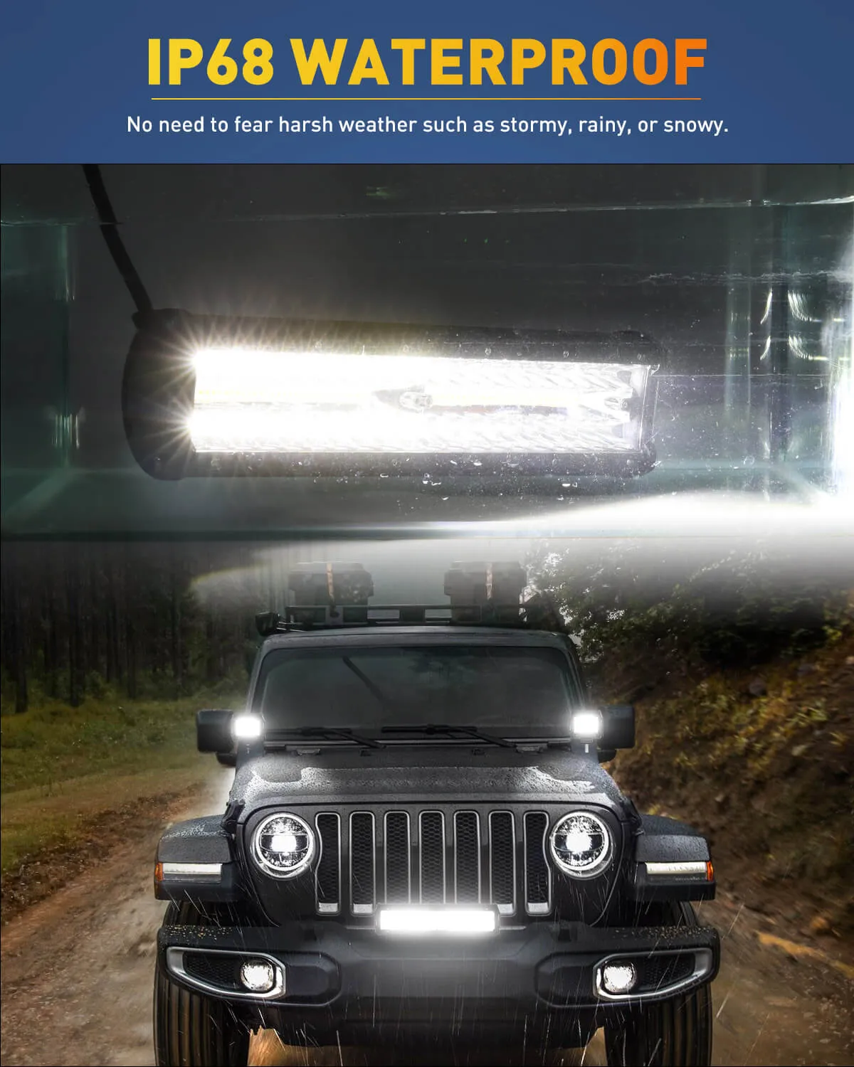 Package of 12 Inch and 2 packs 4 Inch Amber White LED Light Bars