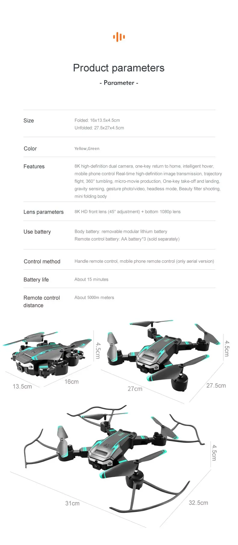Professional 8K Dual Camera 5G HD Aerial Photography GPS Drone