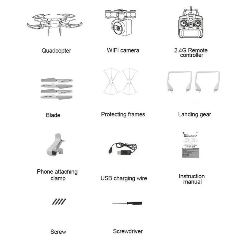 RC X52 Drone 0.3MP 2MP HD Camera Wifi FPV Drone