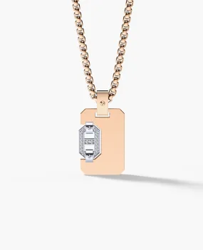 Ready to Ship - BRIGGS Dog Tag Pendant in Gold with 0.10ct Diamonds