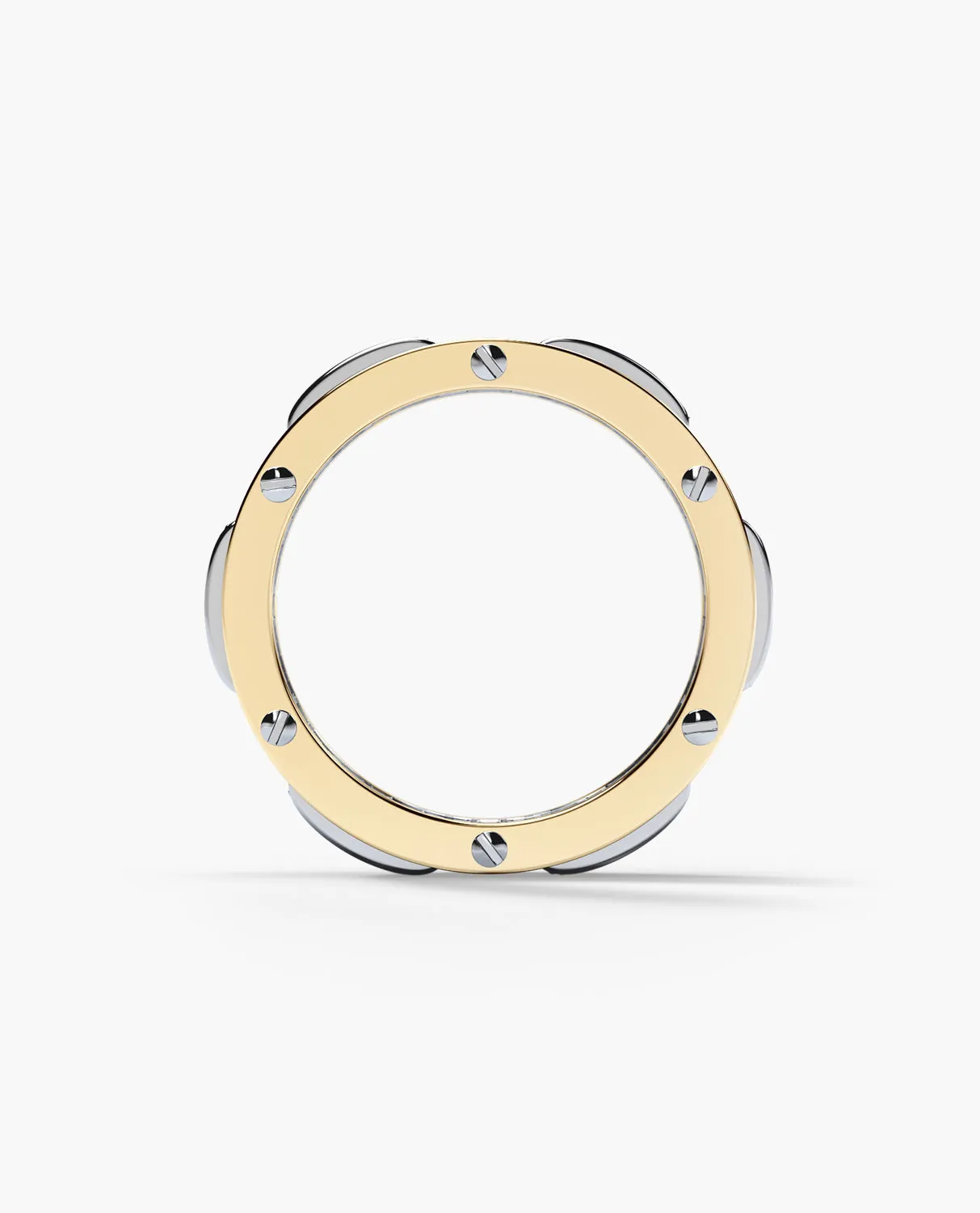 Ready to Ship - BRIGGS Two-Tone Platinum & 18k Yellow Gold Ring with 2.10ct Diamonds with Initials