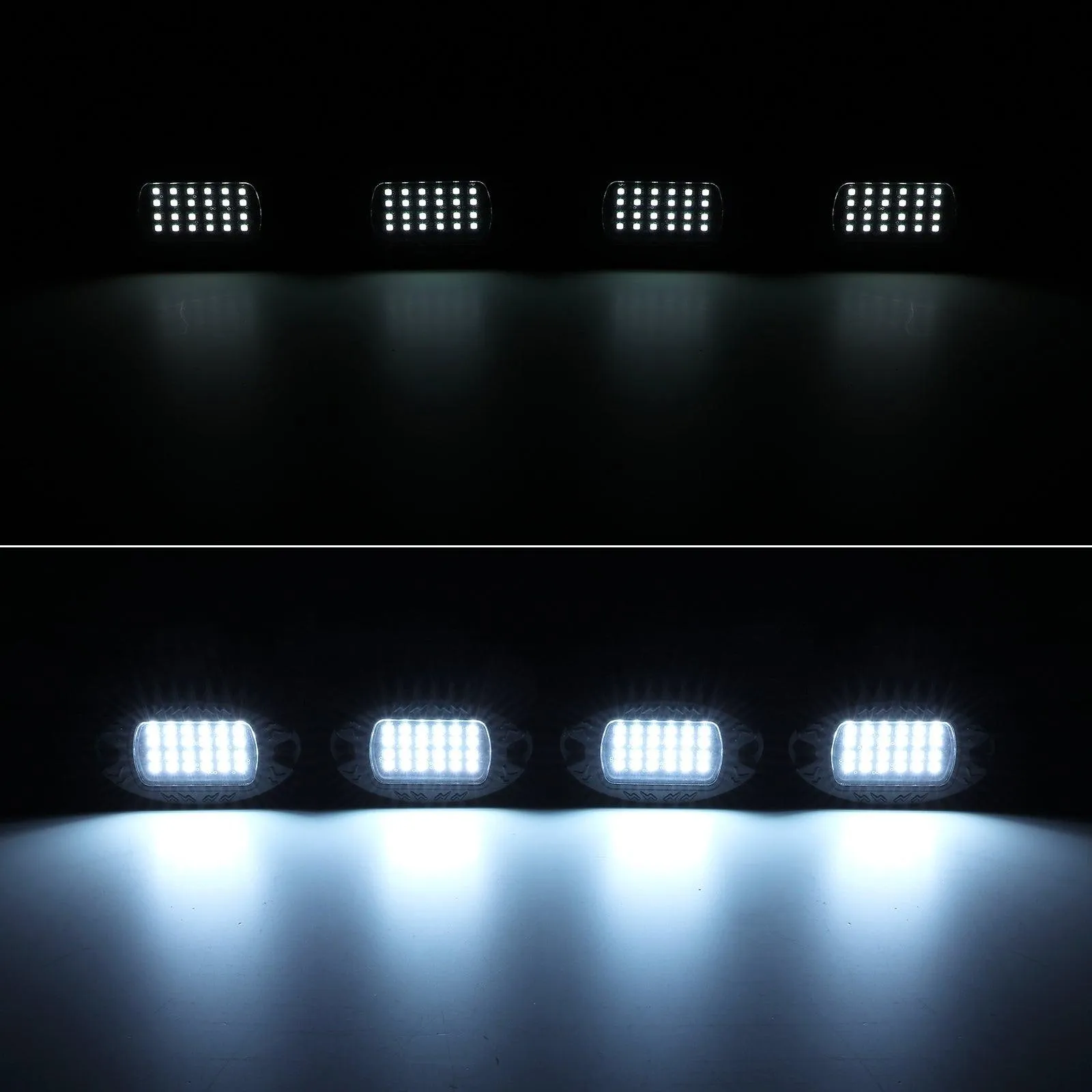 RGBW LED Rock Lights Kit with Bluetooth APP & Wireless Remote Control, Multicolor Neon Underglow Lights with Brake Light function for ATV UTV