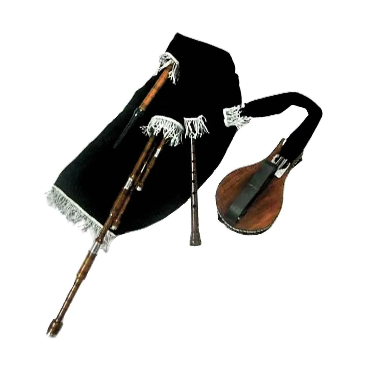 Rosewood Lowland Border Pipes Natural Finish with Bellows Set