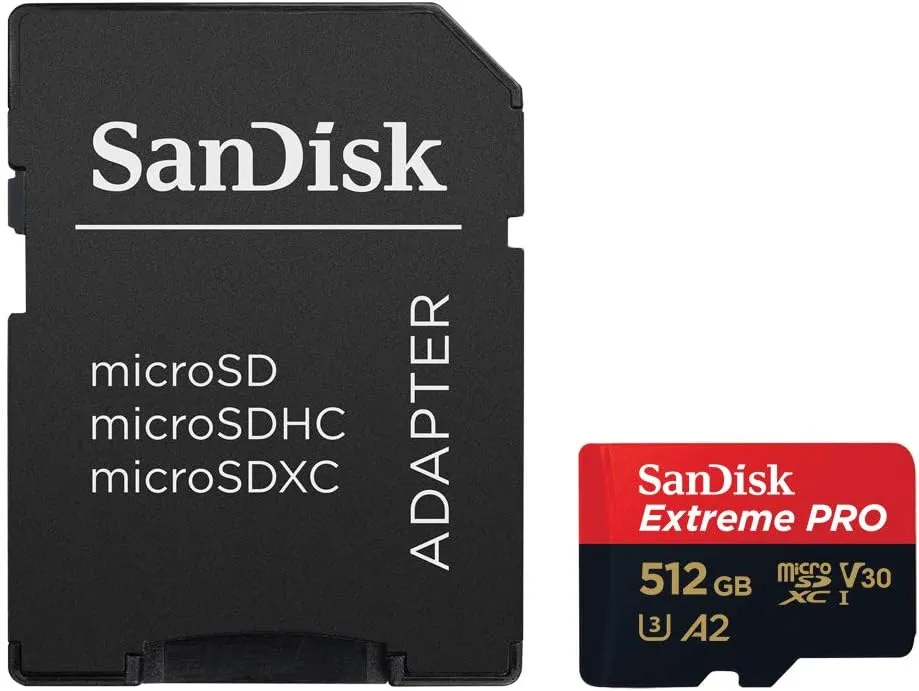 SanDisk 512GB Extreme PRO microSDXC UHS-I Card - 200MB/s, A2, U3, V30, with RescuePro Deluxe, for Smartphones, Action Cameras & Drones