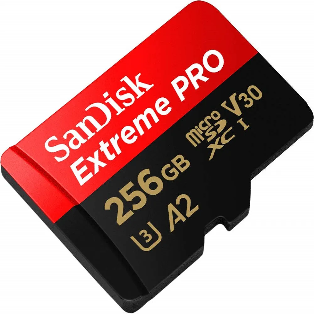 SanDisk Extreme PRO 256GB microSDXC UHS-I Memory Card – 200MB/s Read, 140MB/s Write (V30, U3, A2, C10) for 4K UHD & High-Speed Data Transfer