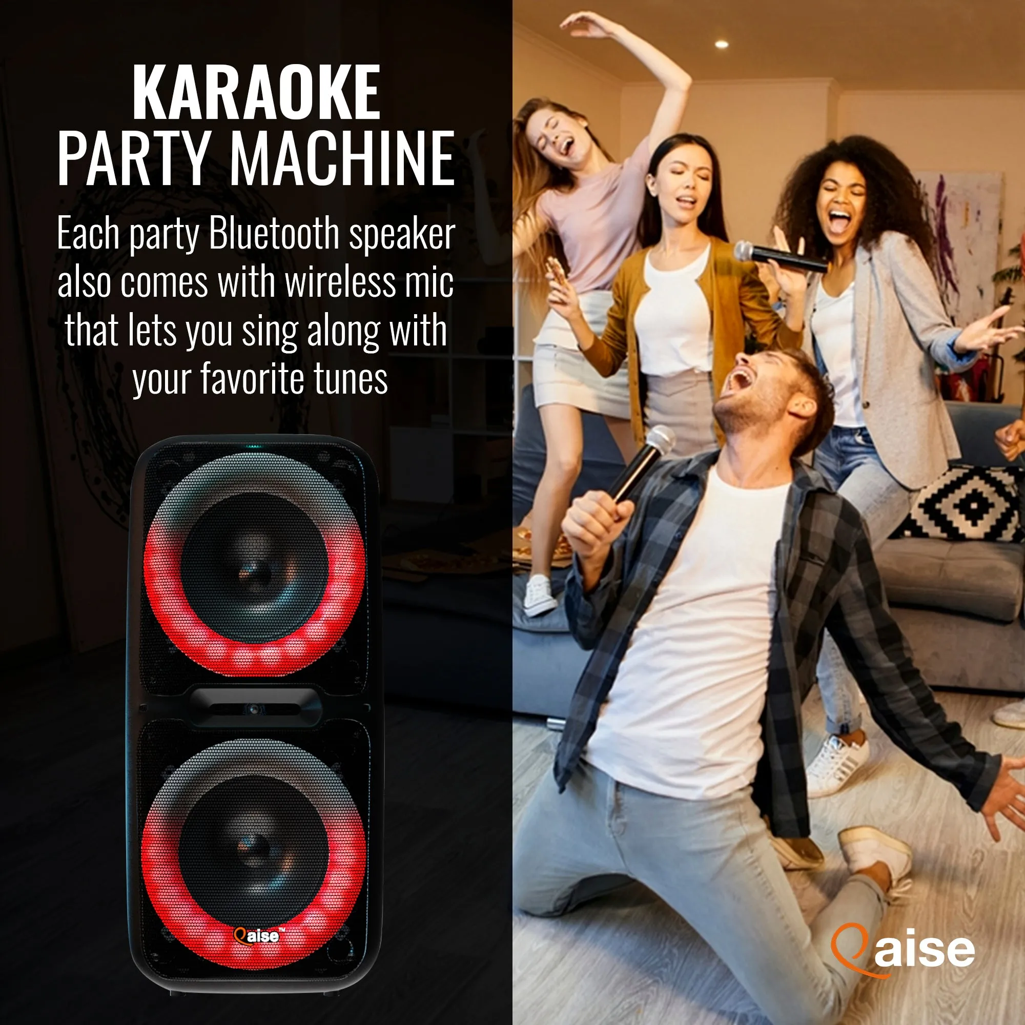 SB-2120 - Portable Bluetooth Party Speaker, Dual 12” woofers with Lights, Wireless microphone, 7  hours play time, 6000 watts peak power