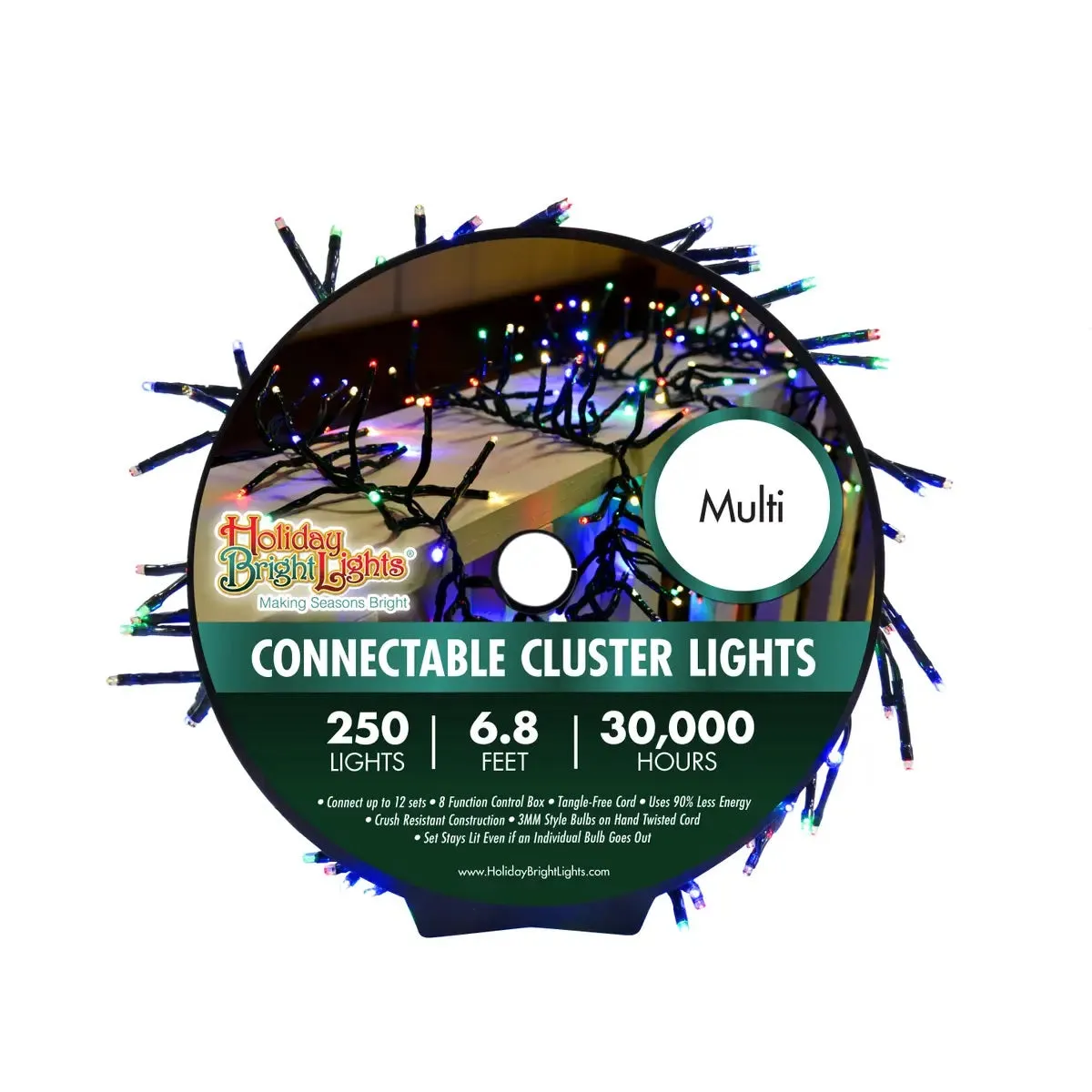 Set of 250 LED Connectable Cluster Lights (6.5 ft)