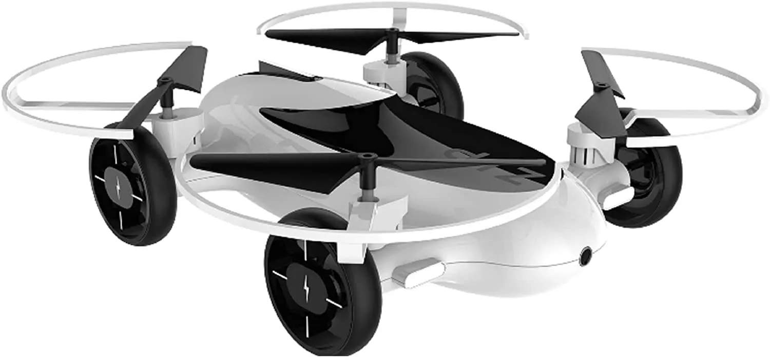 Sharper Image Drone, 7" Rechargeable, Flying Car on Land and in the Sky, Remote Control, Led Lights, Best Drone for Beginners/ Kids.