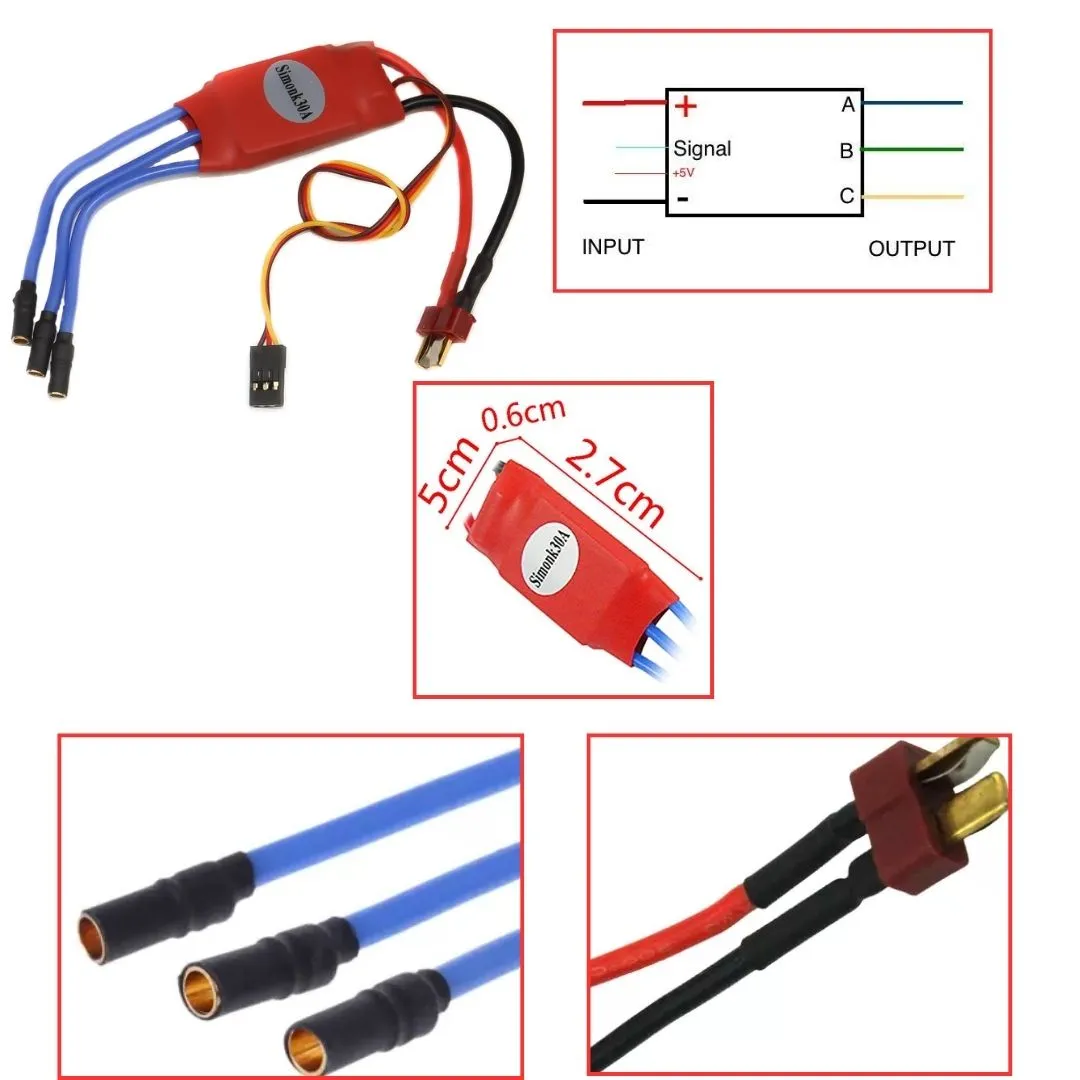 Simonk: BLDC ESC Electronic Speed Controller with Dean Connectors