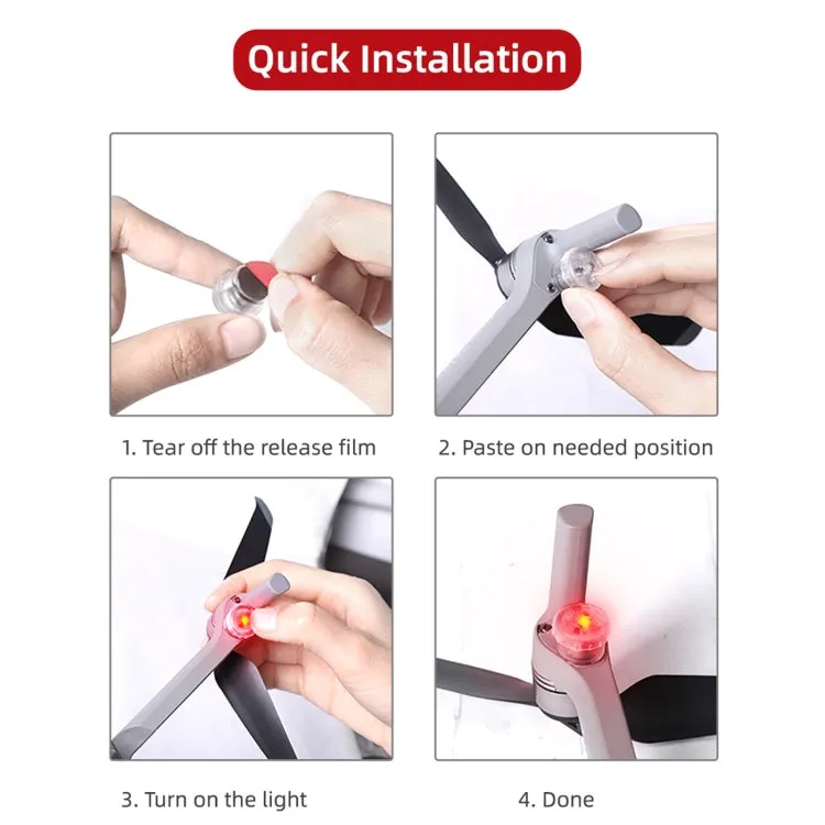 Sunnylife 2-Green   2-Red Night Strobe LED Light Indicator Light for DJI Mavic 2 / Mini / Mavic Air 2 / FPV