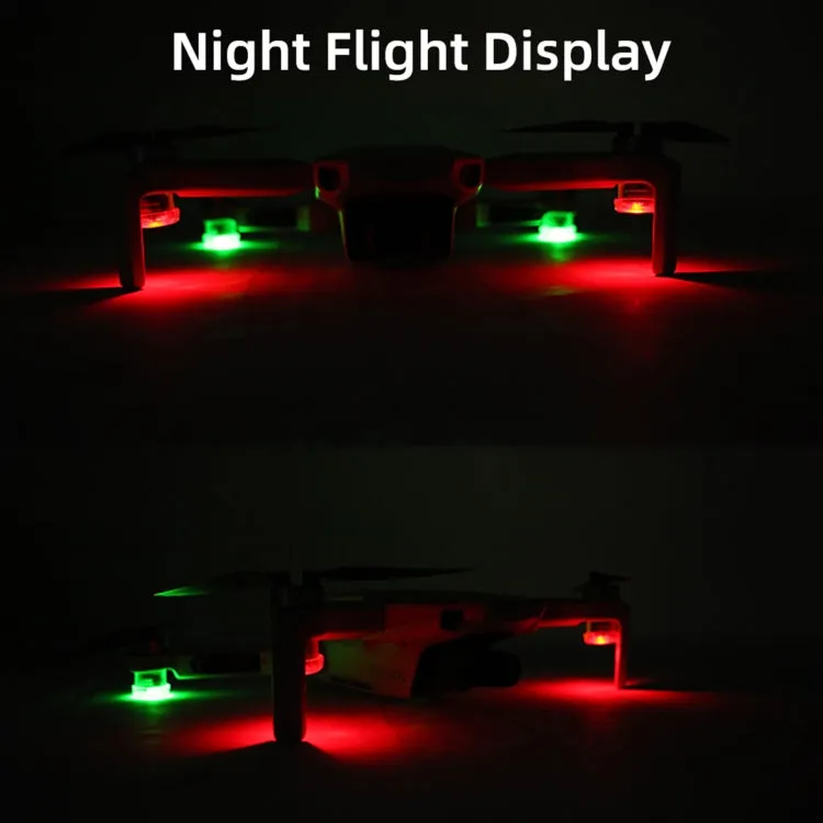 Sunnylife 2-Green   2-Red Night Strobe LED Light Indicator Light for DJI Mavic 2 / Mini / Mavic Air 2 / FPV