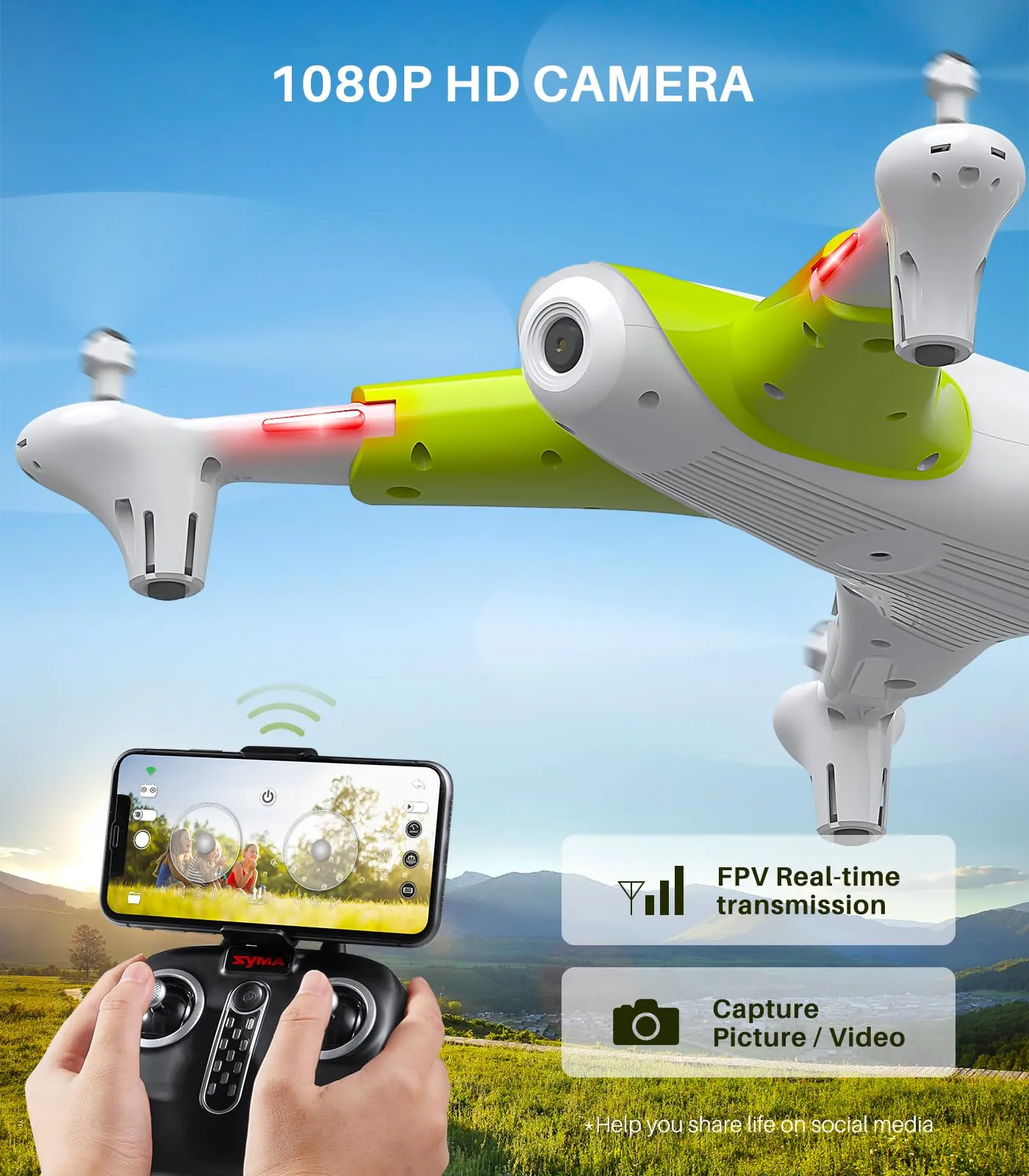 SYMA 1080P Drone with Altitude Hold and FPV