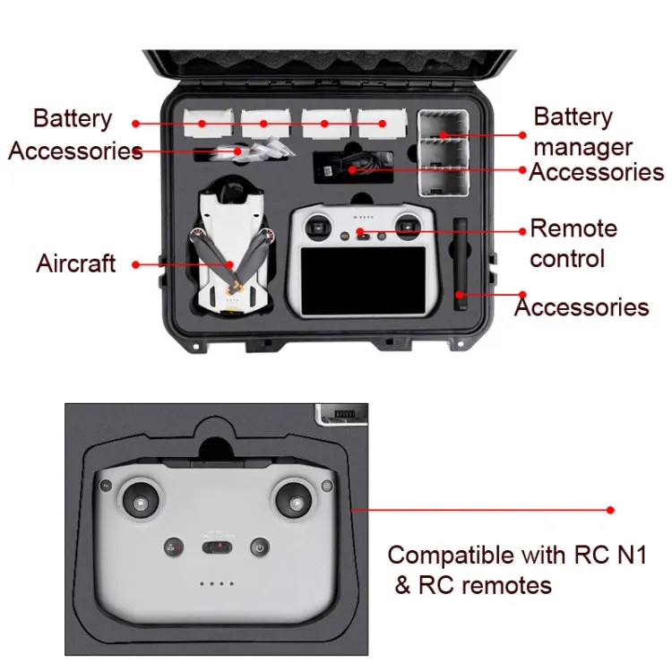 Waterproof Storage Box Carrying Protective Box for DJI Mini 3 Pro(Black)