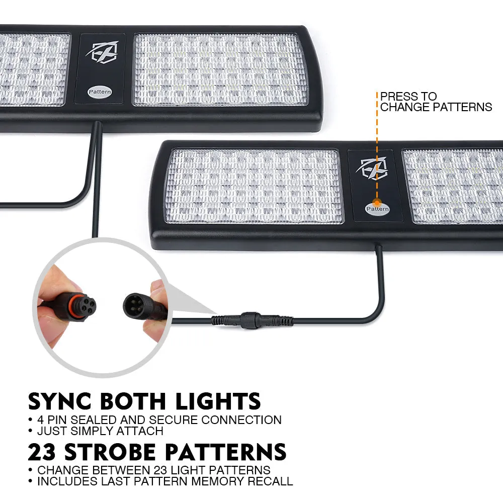Xprite Agent Series Dual Windshield Sun Visor Strobe Lights
