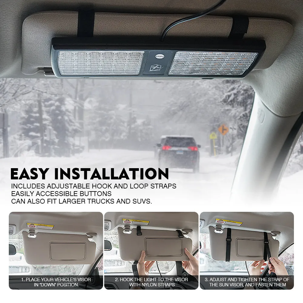 Xprite Agent Series Dual Windshield Sun Visor Strobe Lights