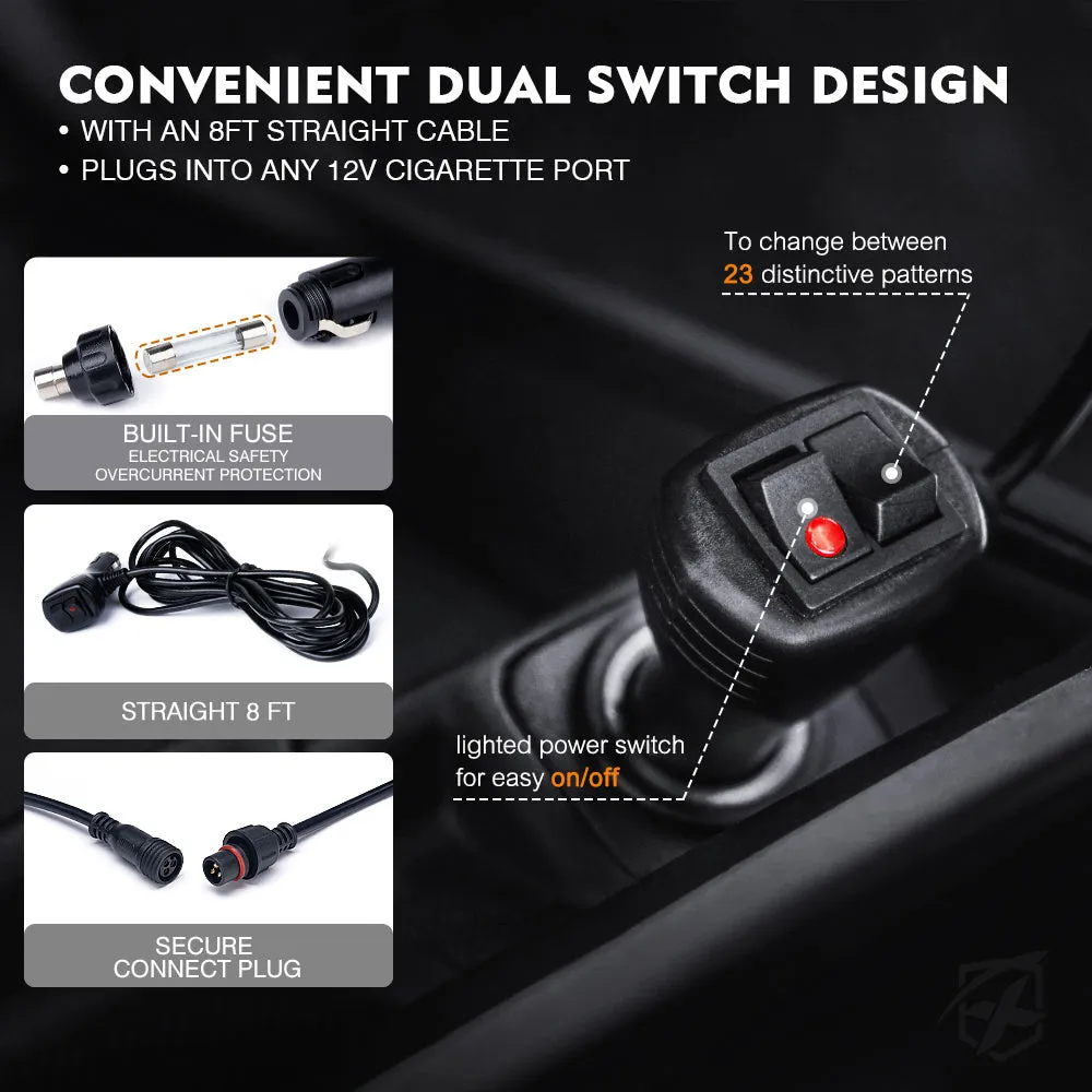 Xprite Agent Series Dual Windshield Sun Visor Strobe Lights