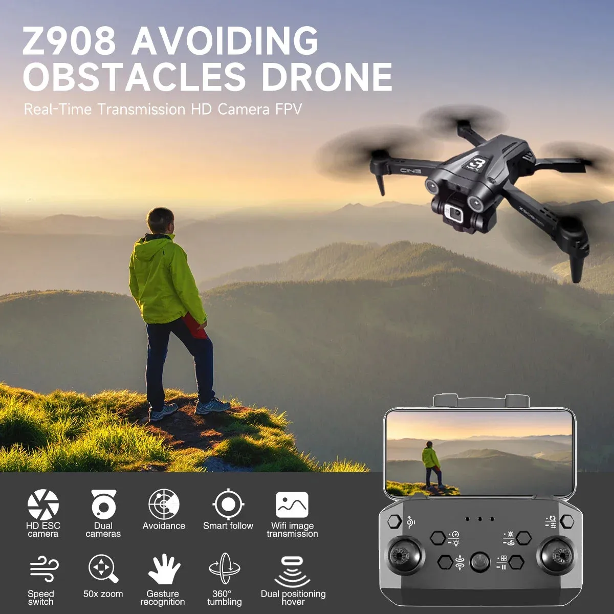 Z908 Pro / MAX Mini Drone 4k Professional Camera RC Obstacle Avoidance