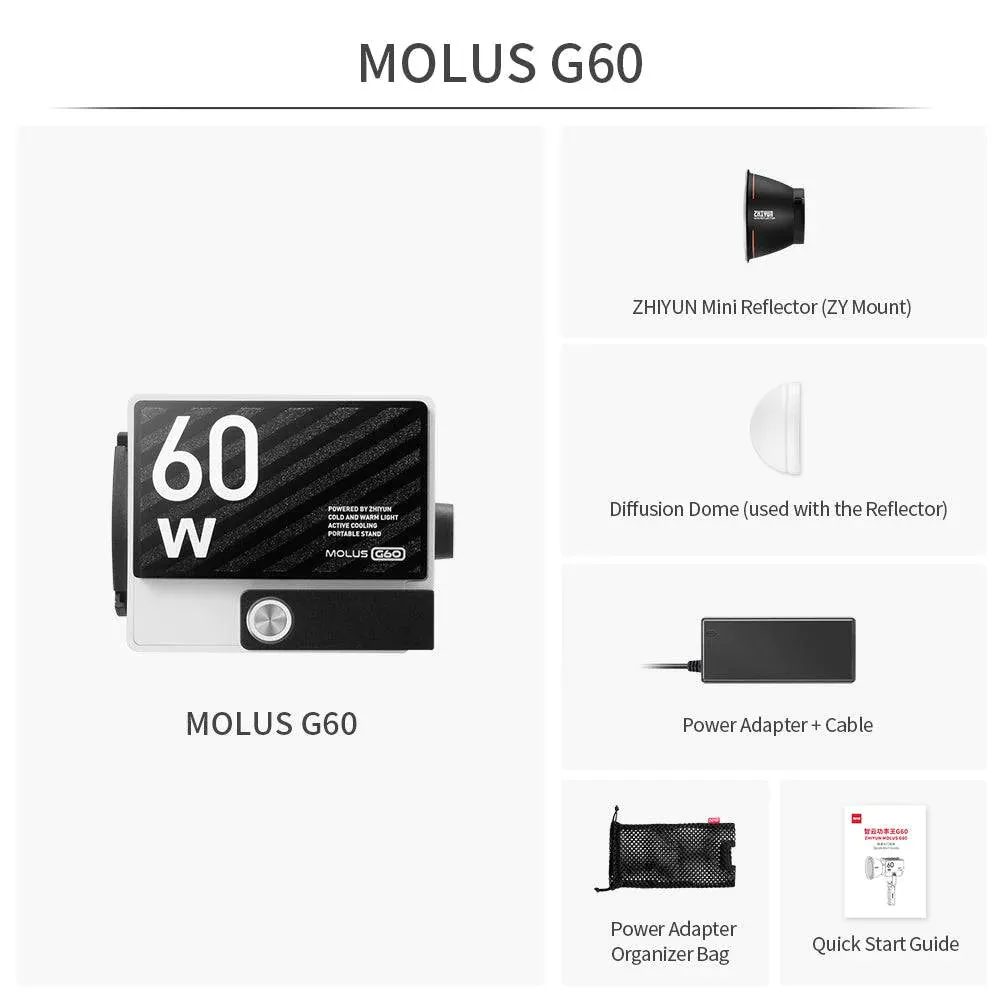 ZHIYUN MOLUS 60W (Bi-Color) POCKET COB LIGHT